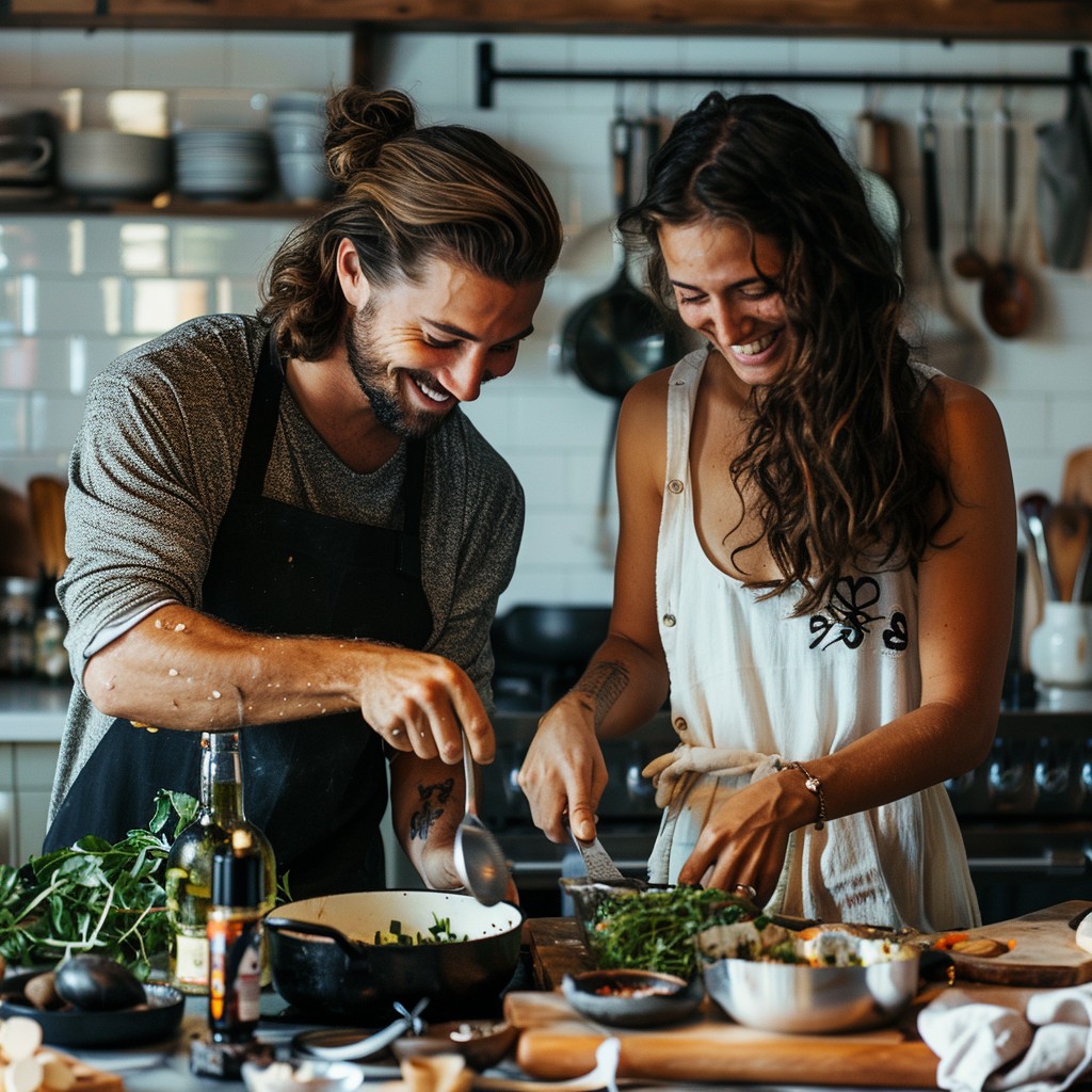 Free Cooking Together Smiling Image - Cooking, Couple, Kitchen ...