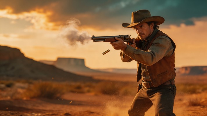 Free Cowboy Fires Rifle Image - Cowboy, Vaquero, Desert | Download at ...