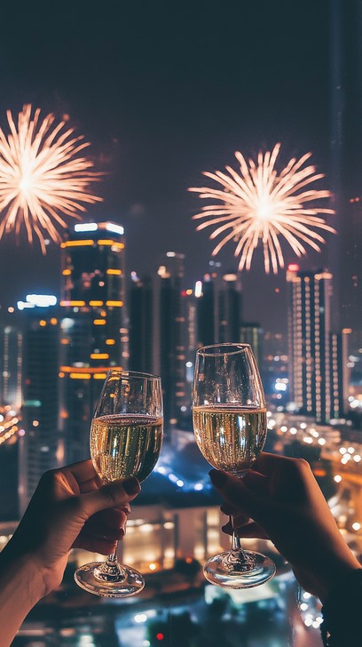 Toasting Event Background Free Celebratory Toast Outdoors Image - Celebration, Fireworks ...