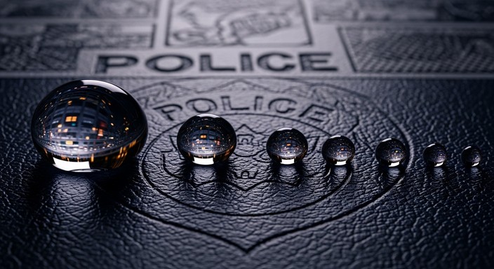 Police Water Reflection Free Badge Among Droplets Image - Badge, Police, Law | Download at ...