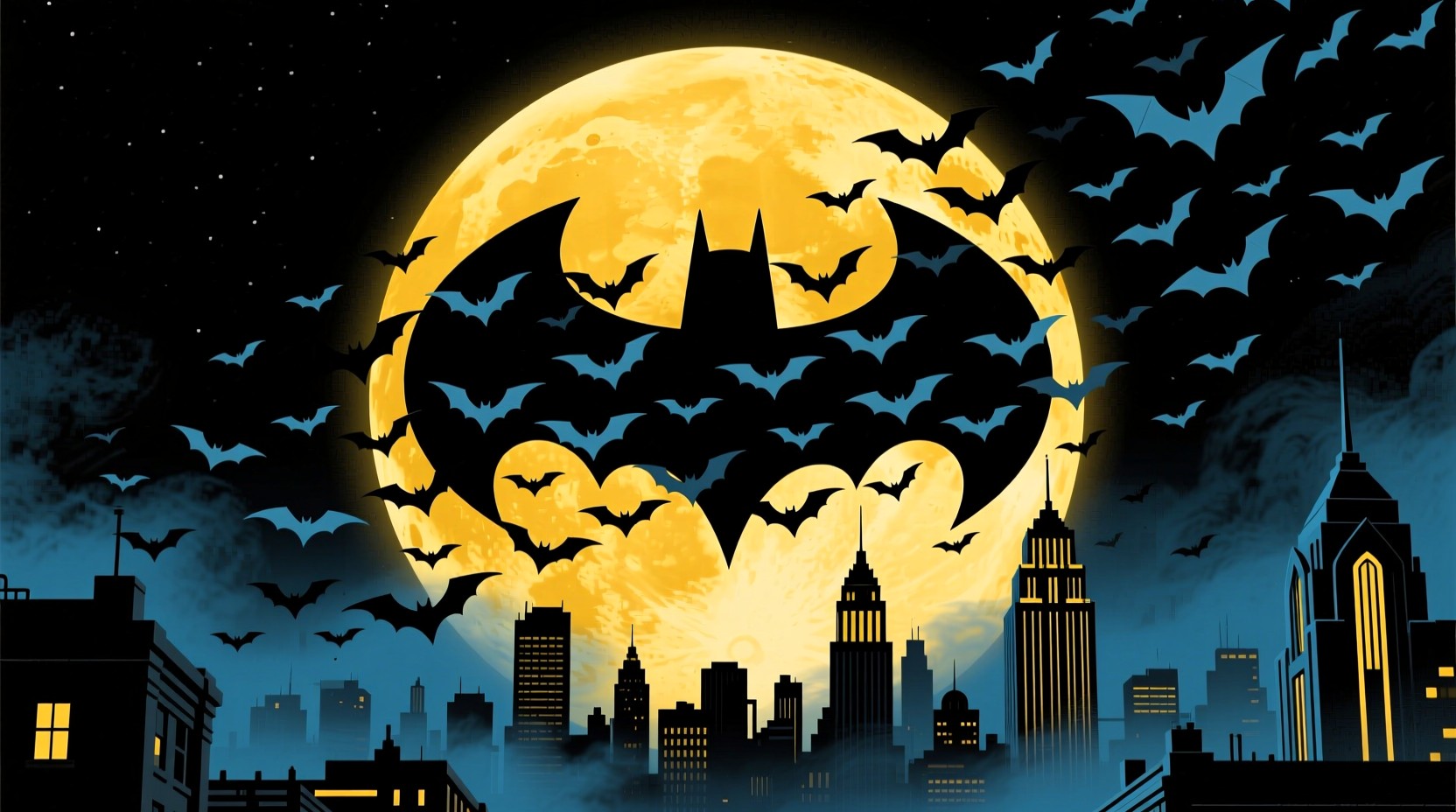 Free Bat Signal Rising Image - Batman, Bats, Moon | Download at StockCake