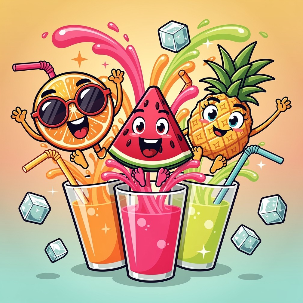 Free Tropical Fruit Party Image - Cartoon, Illustration, Fruits ...