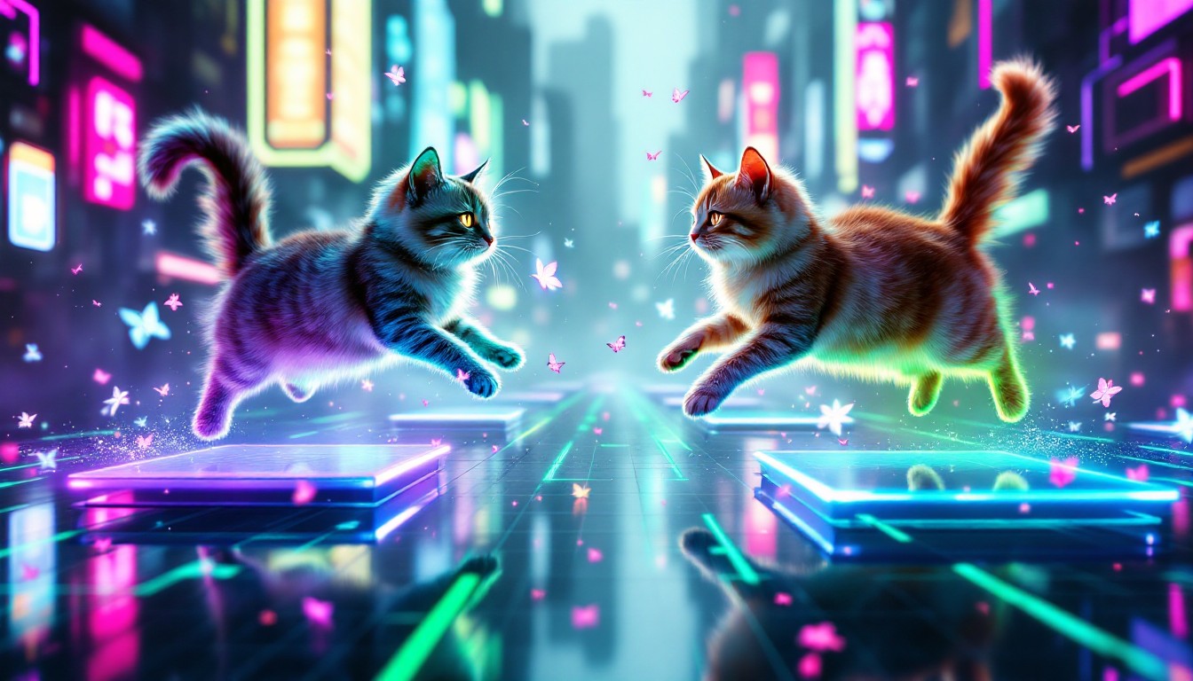 Free Neon Cat Adventure Image - Cyberpunk, Cats, Neon | Download at ...