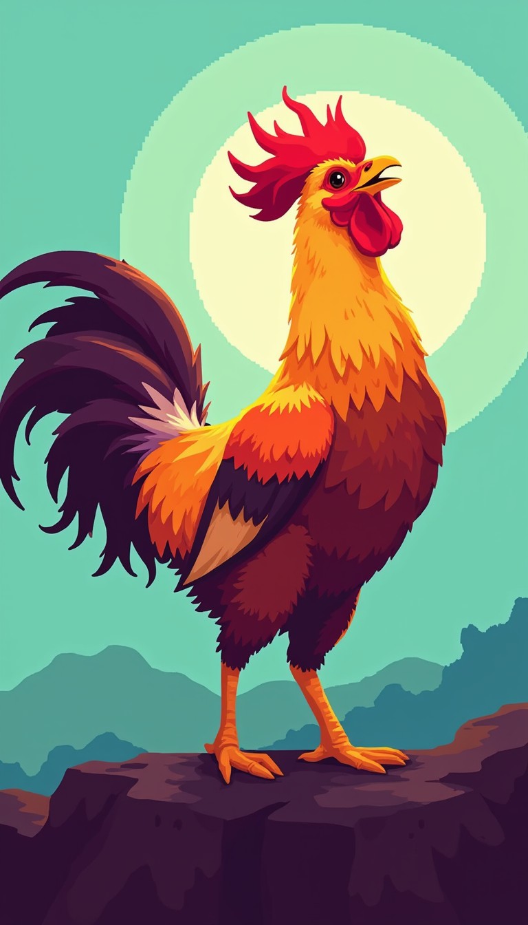 Free Proud Pixel Rooster Image - Rooster, Pixel, Digital | Download at ...