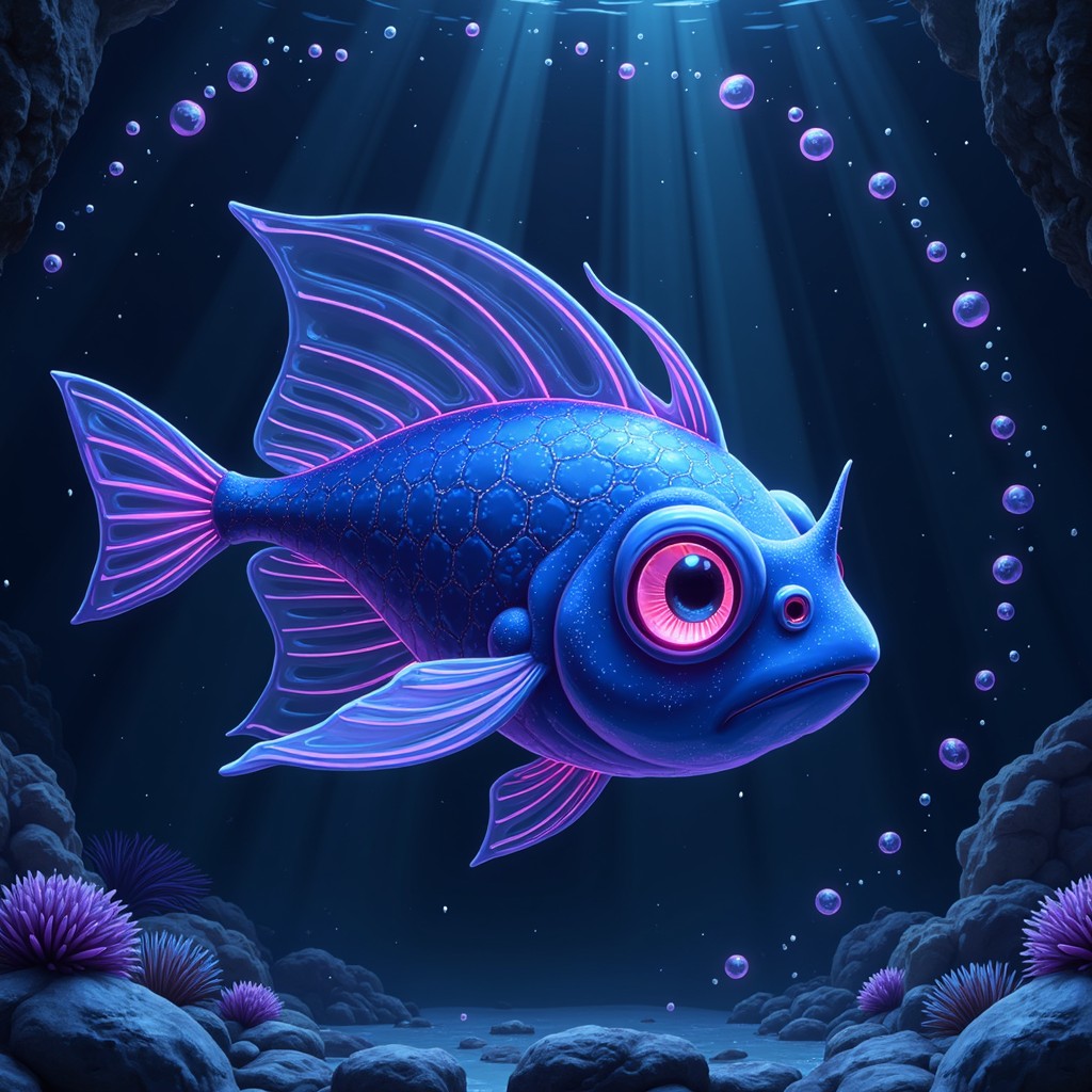 Free Luminous Abyssal Fish Image - Anglerfish, Bioluminescent, Anime ...