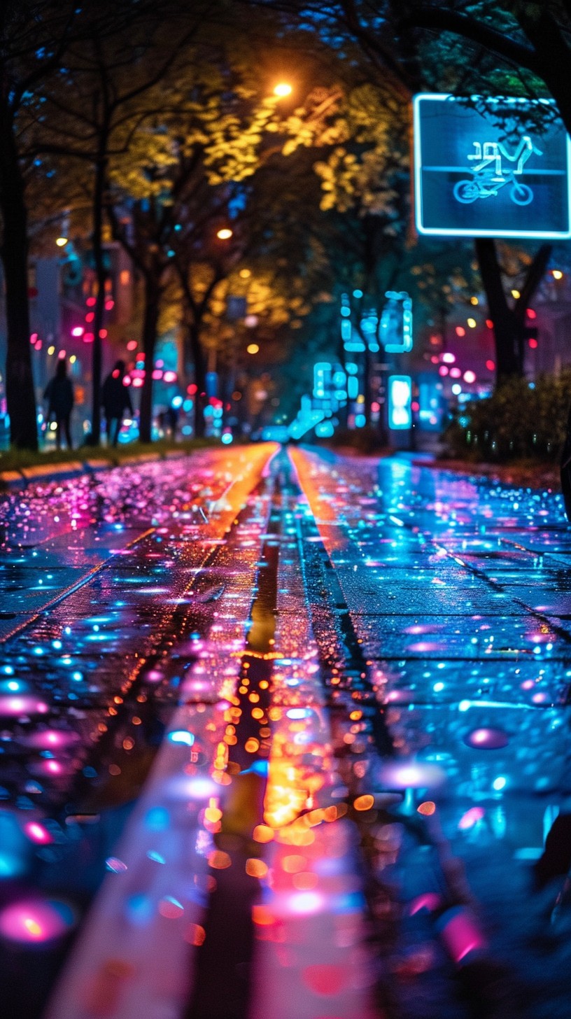 Free Rainy Neon Street Image - Neon, Rain, Street | Download at StockCake