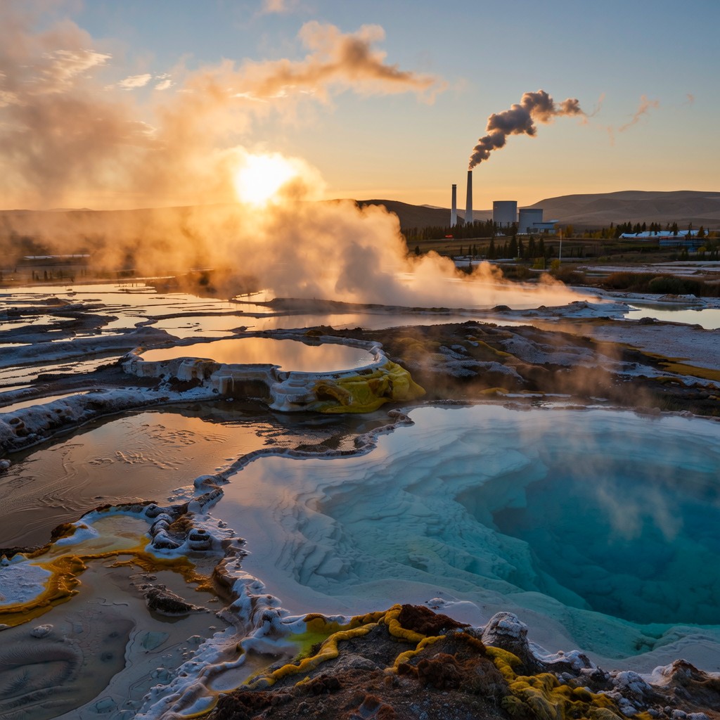Free Geothermal Golden Hour Image - Geothermal, Turquoise, Steam ...