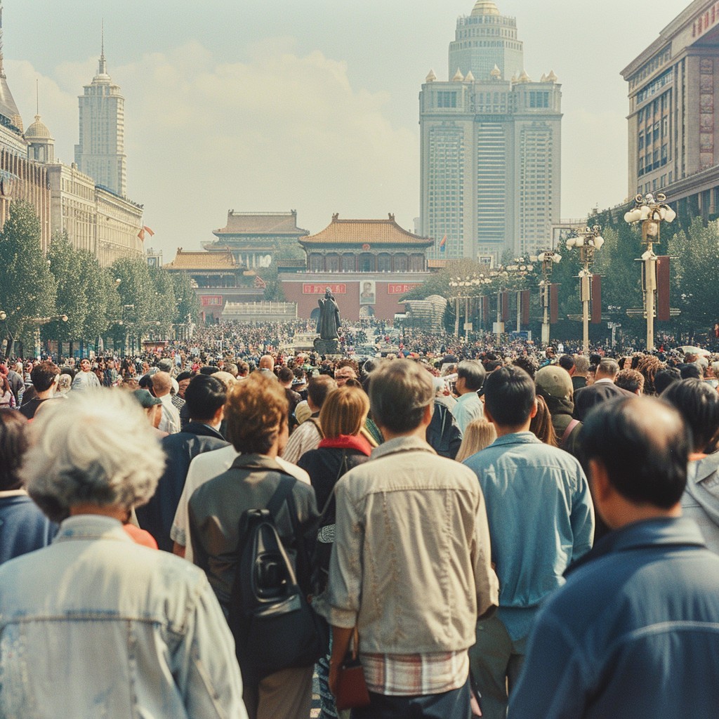 Download Crowded City Scene Image - Crowd, City, Tourists | StockCake