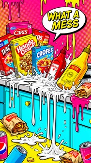 Free Kitchen Pop Disaster Image - Popart, Illustration, Kitchen ...