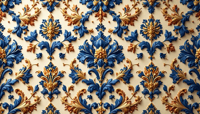 Free Elegant Damask Texture Image - Damask, Pattern, Indigo | Download ...