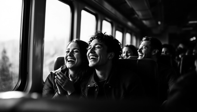 Free Joyful Transit Moments Image - People, Laughing, Train | Download ...