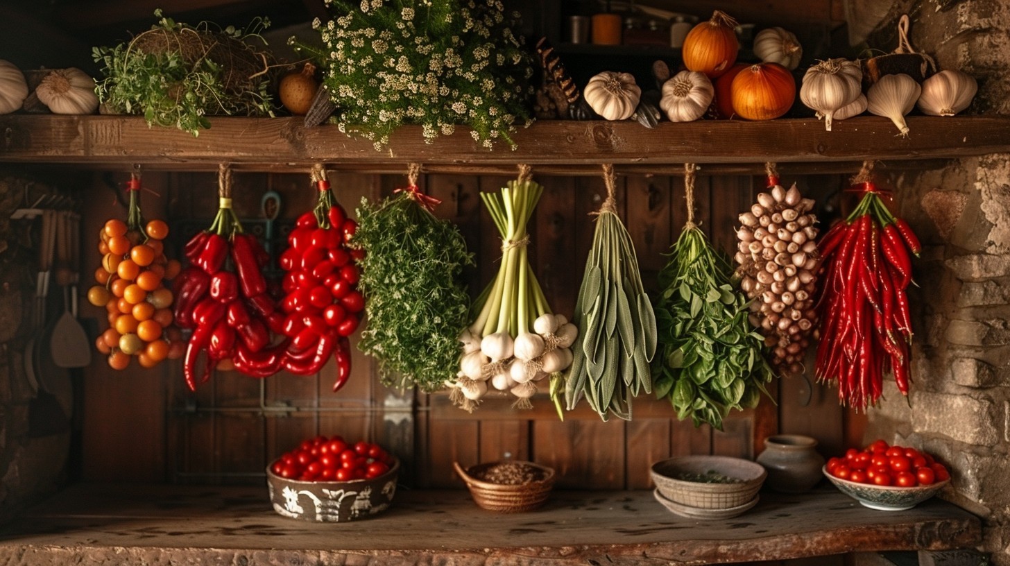 Rustic Seasoning Display Free Rustic Kitchen Display Image - Rustic, Kitchen, Vegetables ...