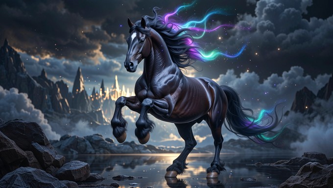 Stallion Streams Free Cosmic Horse Gallops Image - Horse, Fantasy, Cosmic | Download at ...