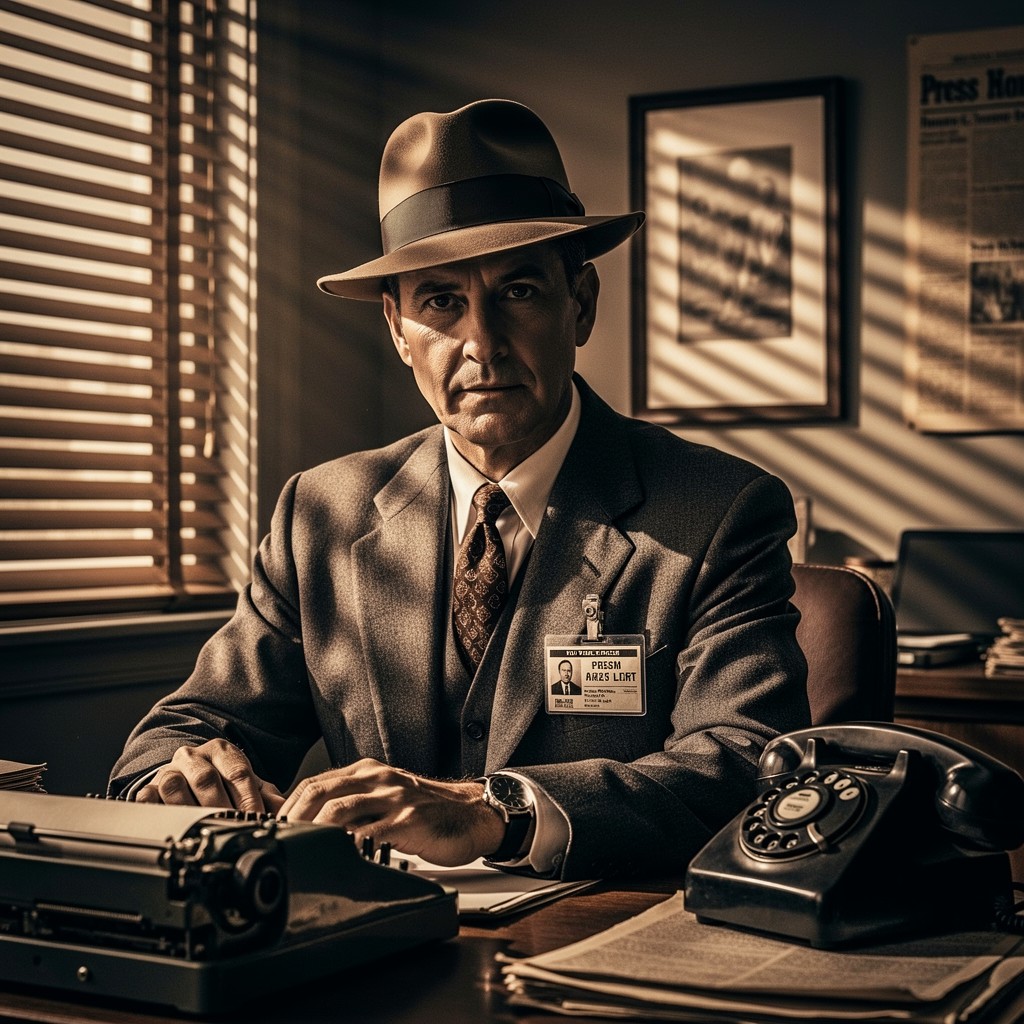 Reposter Image Free Vintage Newsroom Reporter Image - Journalist, Reporter, Newsman ...