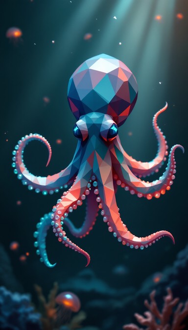 Free Ornate Marine Elegance Image - Octopus, Copper, Indigo | Download ...