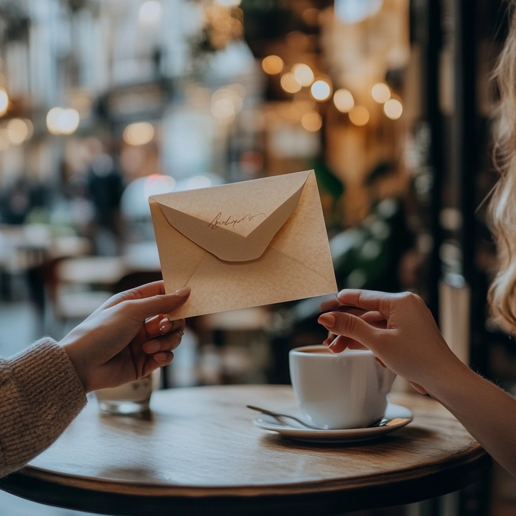 Free Envelope at Cafe Image - Cafe, Envelope, Woman | Download at StockCake