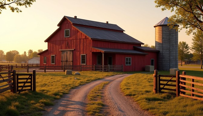 Free Rustic red barn Image - Barn, Farmhouse, Silo | Download at StockCake