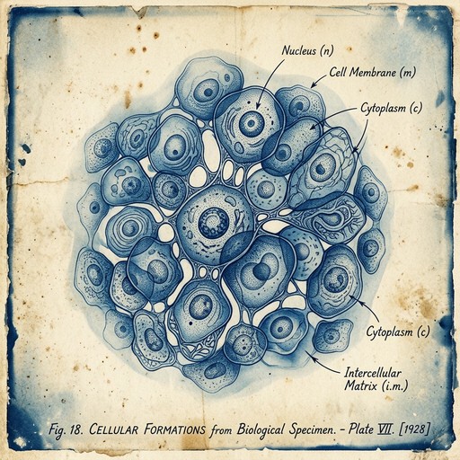 Ancient Cellular Design Free Vintage Cell Blueprint Image - Vintage, Scientific, Illustration ...