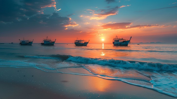 Free Sunset Beach Boats Image - Sunset, Beach, Boats | Download at ...