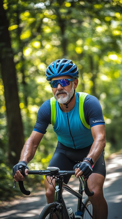 Free Cyclist on Road Image - Cycling, Road, Forest | Download at StockCake