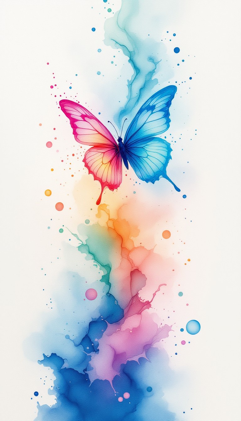 Free Butterfly Color Symphony Image - Watercolor, Butterfly, Blue ...