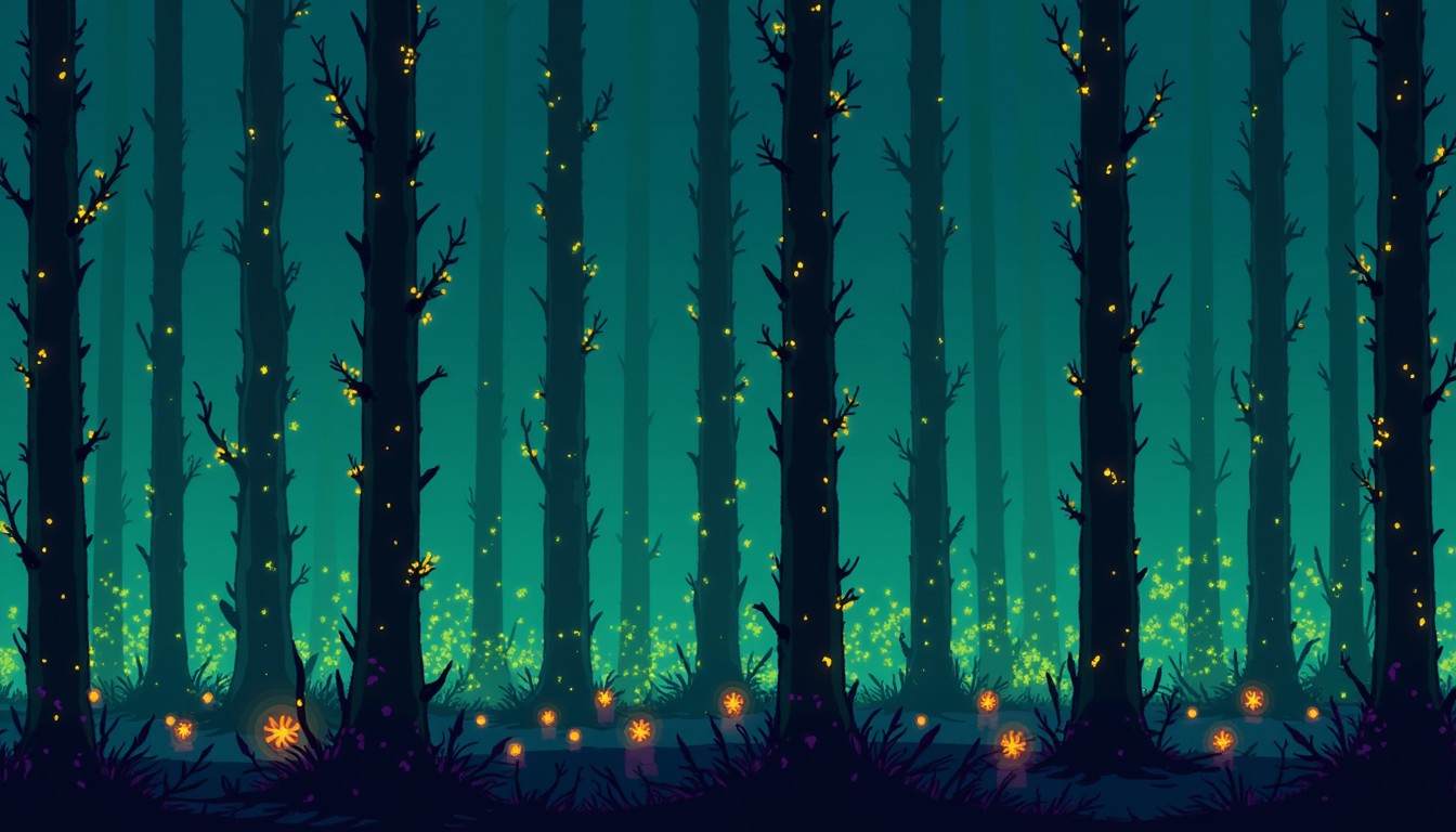 Free Luminous Pixel Forest Image - Forest, Pixel, Teal | Download at ...