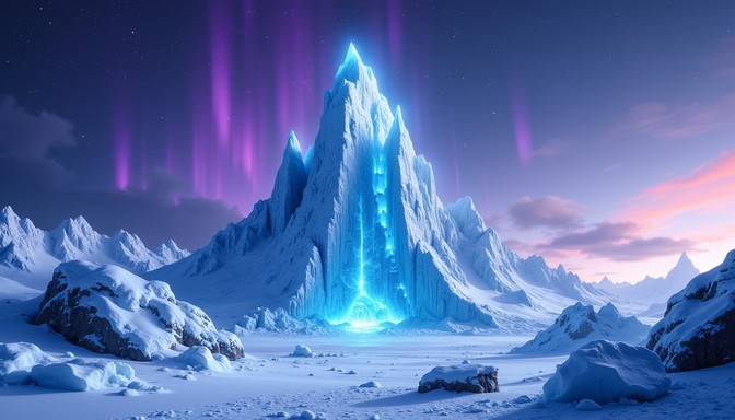 Free Crystalline Aurora Pinnacle Image - Mountain, Ice, Aurora ...