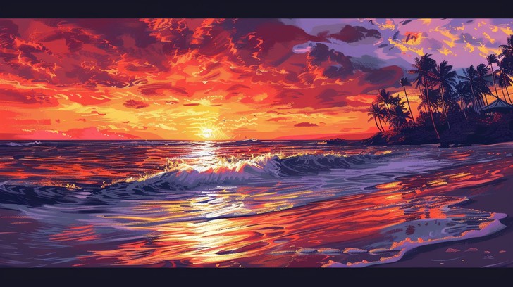 Free Sunset beach view Image - Sunset, Beach, Ocean | Download at StockCake