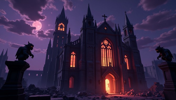 Free Haunted Pixel Cathedral Image | Download at StockCake
