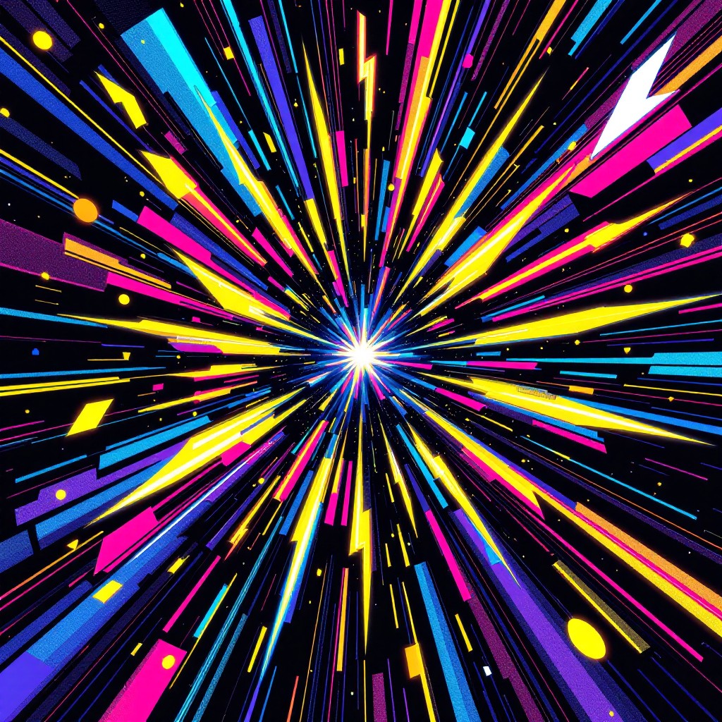 Free Neon Geometric Explosion Image - Abstract, Geometric, Pattern ...