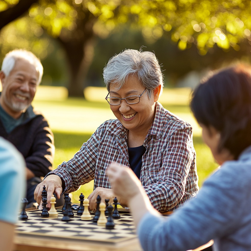Free Joyful chess game Image - Chess, Park, Senior | Download at StockCake