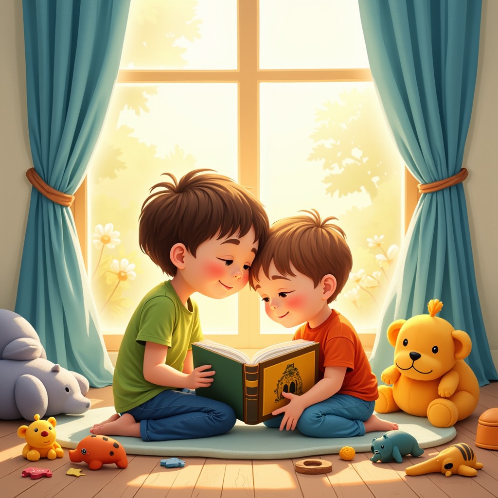 Free Brothers Reading Together Photo - Brothers, Reading, Storybook ...