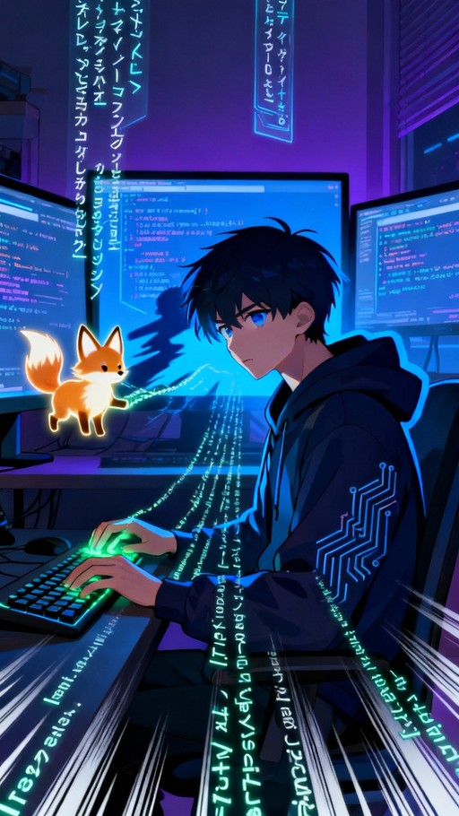 Free Cyberpunk Code Fox Image - Anime, Cyberpunk, Hacker | Download at ...