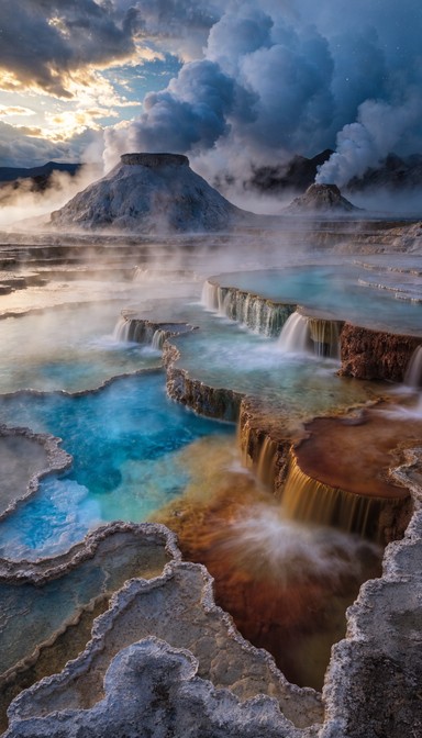 Free Geothermal Terraced Pools Image - Geothermal, Volcanic, Springs ...