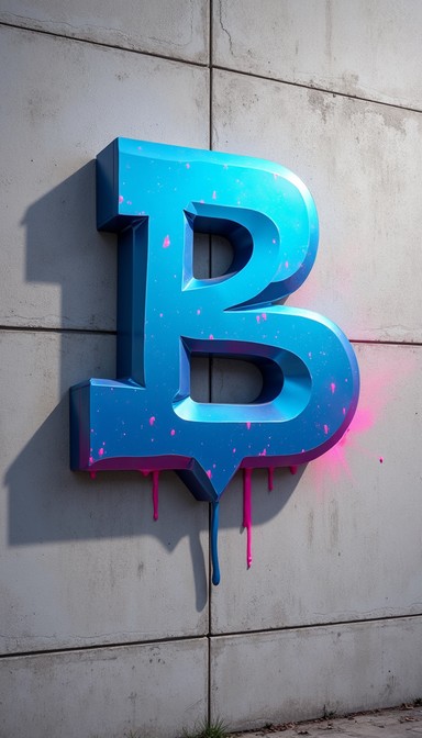 Free Metallic Letter Installation Image - Typography, Graffiti, Blue ...