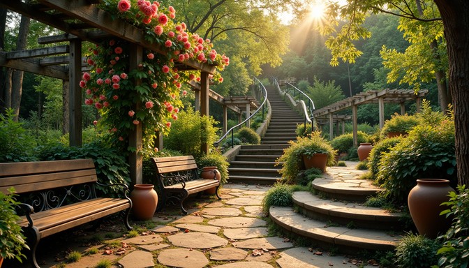 Free Sunset Garden Path Image - Garden, Sunset, Pathway | Download at ...