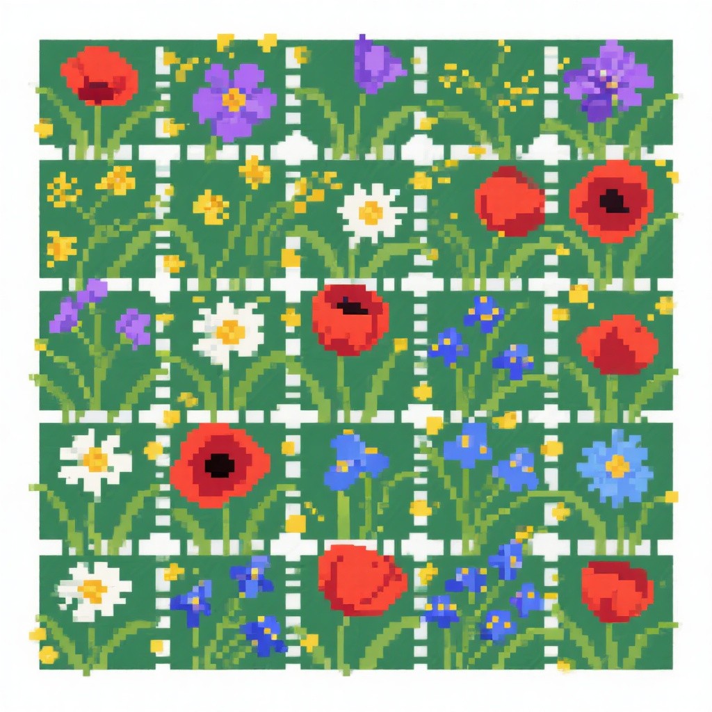 Free Pixelated Wildflower Tapestry Image | Download at StockCake