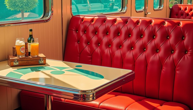 Free Retro Diner Booth Image - Retro, Diner, Vinyl | Download at StockCake