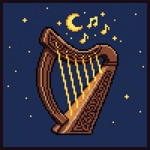 Free Celtic Harp Magic Image - Pixel, Art, Harp | Download at StockCake