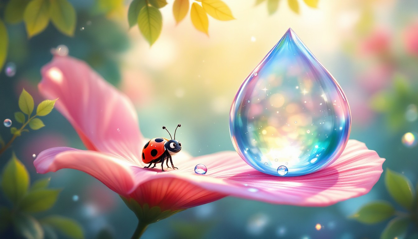 Free Ladybug Meets Reflection Image - Ladybug, Dewdrop, Reflection ...