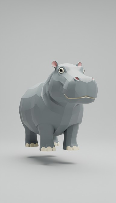 Free Minimal Hippo Design Image - Hippo, 3d, Geometric | Download at ...