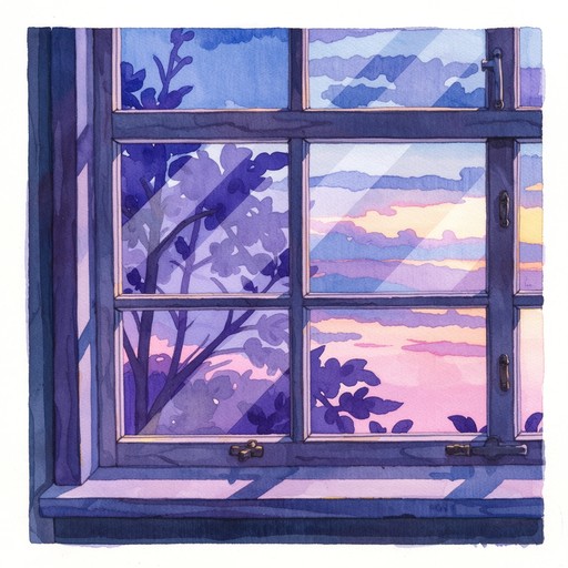 Free Purple Twilight Window Image - Watercolor, Window, Purple ...