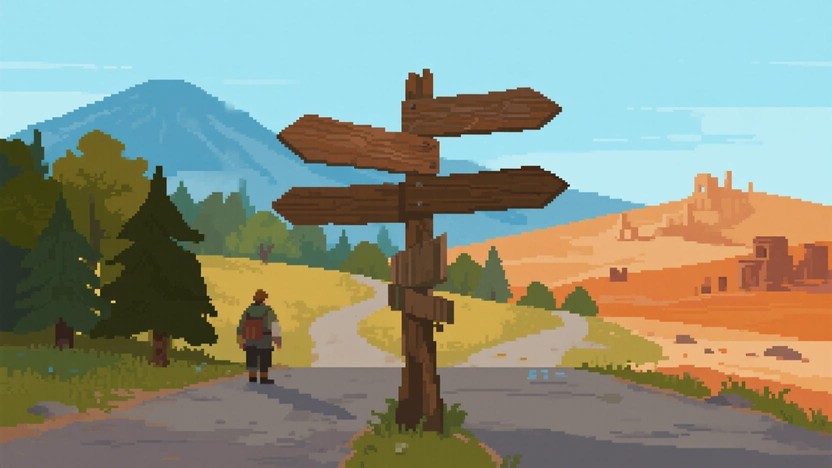 Free Choose Your Path Image - Pixelart, Crossroads, Traveler | Download ...