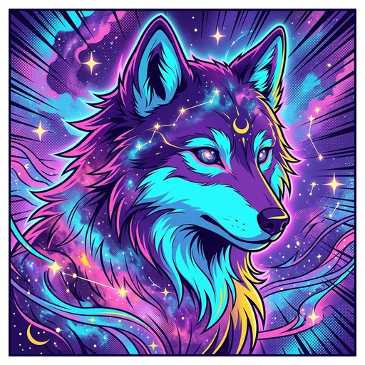 Free Cosmic Wolf Spirit Image - Wolf, Cosmic, Anime | Download at StockCake