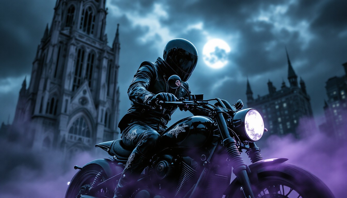 Free Gothic Night Rider Image - Motorcycle, Gothic, Cathedral ...
