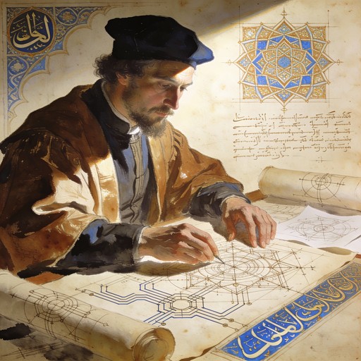 Technical Drawing Renaissance Free Mathematical Lattice Blueprint Image - Geometric, Architecture ...