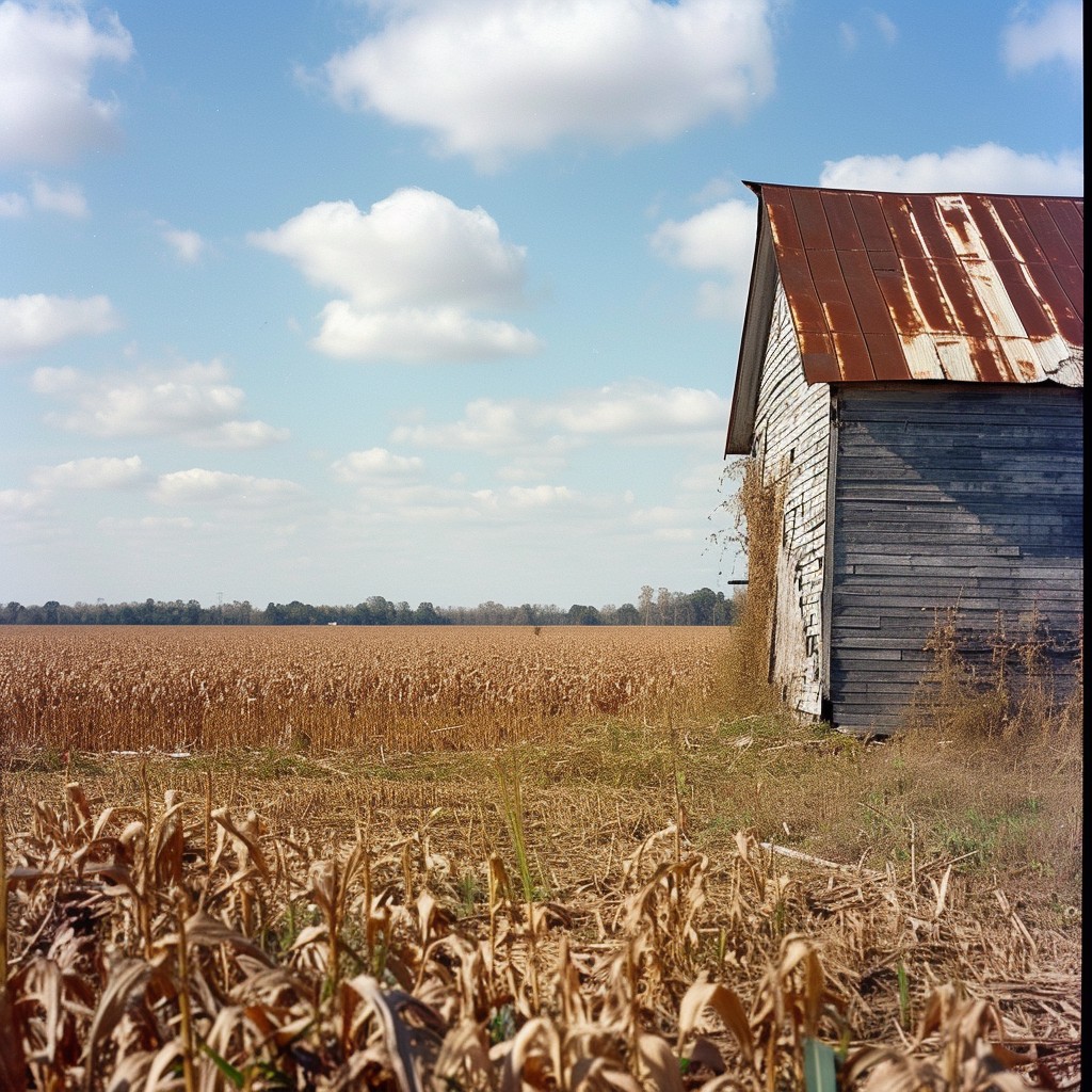 Free Rustic Barn Scene Image - Barn, Cornfield, Sky | Download at StockCake