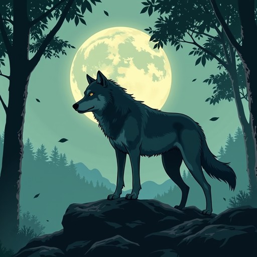 Free Midnight Wolf Guardian Image - Wolf, Moon, Night | Download at ...