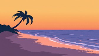 Free Pixel Paradise Sunset Image - Pixel, Sunset, Beach | Download at ...