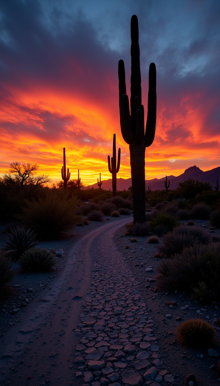 Free Saguaro Sunset Trail Image - Sunset, Saguaro, Desert | Download at ...